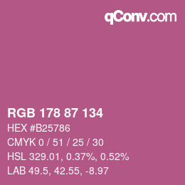 Farbcode: RGB 178 87 134 | qconv.com