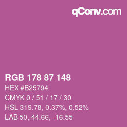 Farbcode: RGB 178 87 148 | qconv.com