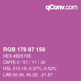 Farbcode: RGB 178 87 158 | qconv.com