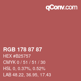 Farbcode: RGB 178 87 87 | qconv.com
