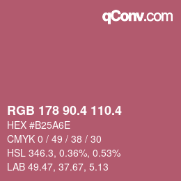 カラーコード: RGB 178 90.4 110.4 | qconv.com