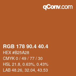 カラーコード: RGB 178 90.4 40.4 | qconv.com