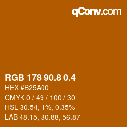 カラーコード: RGB 178 90.8 0.4 | qconv.com