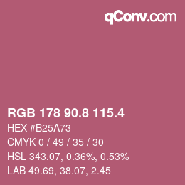 カラーコード: RGB 178 90.8 115.4 | qconv.com