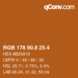 カラーコード: RGB 178 90.8 25.4 | qconv.com