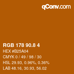 カラーコード: RGB 178 90.8 4 | qconv.com