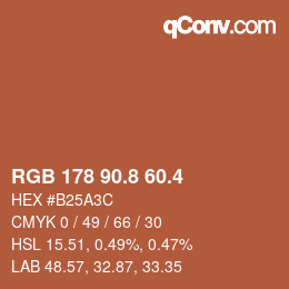 カラーコード: RGB 178 90.8 60.4 | qconv.com