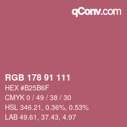 Color code: RGB 178 91 111 | qconv.com