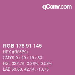Color code: RGB 178 91 145 | qconv.com