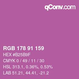 カラーコード: RGB 178 91 159 | qconv.com