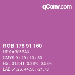 Color code: RGB 178 91 160 | qconv.com