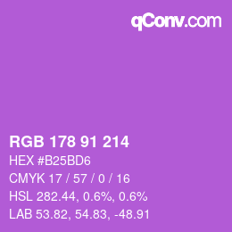 カラーコード: RGB 178 91 214 | qconv.com