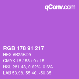 Color code: RGB 178 91 217 | qconv.com