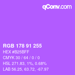 Color code: RGB 178 91 255 | qconv.com