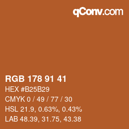 Código de color: RGB 178 91 41 | qconv.com