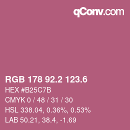カラーコード: RGB 178 92.2 123.6 | qconv.com