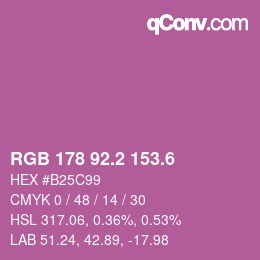 カラーコード: RGB 178 92.2 153.6 | qconv.com