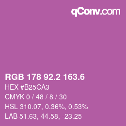 カラーコード: RGB 178 92.2 163.6 | qconv.com