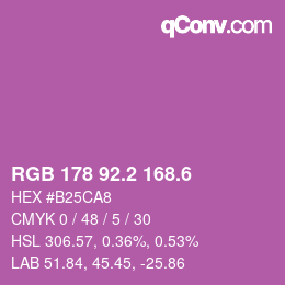 カラーコード: RGB 178 92.2 168.6 | qconv.com