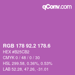 カラーコード: RGB 178 92.2 178.6 | qconv.com