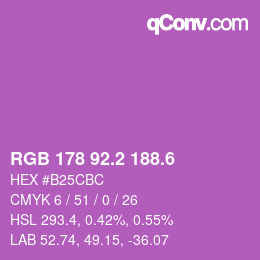 カラーコード: RGB 178 92.2 188.6 | qconv.com