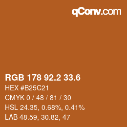 カラーコード: RGB 178 92.2 33.6 | qconv.com