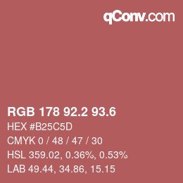 カラーコード: RGB 178 92.2 93.6 | qconv.com