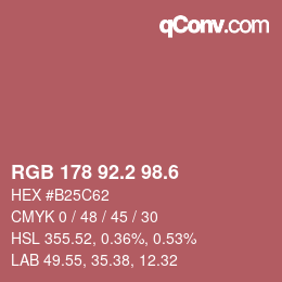 カラーコード: RGB 178 92.2 98.6 | qconv.com