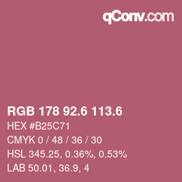 カラーコード: RGB 178 92.6 113.6 | qconv.com