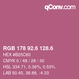 カラーコード: RGB 178 92.6 128.6 | qconv.com