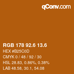 カラーコード: RGB 178 92.6 13.6 | qconv.com