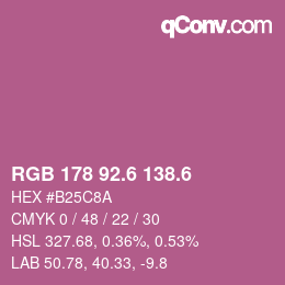 カラーコード: RGB 178 92.6 138.6 | qconv.com