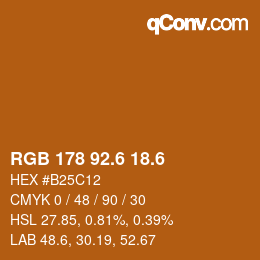 カラーコード: RGB 178 92.6 18.6 | qconv.com