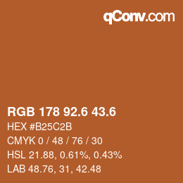 カラーコード: RGB 178 92.6 43.6 | qconv.com