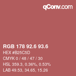 カラーコード: RGB 178 92.6 93.6 | qconv.com