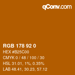 颜色代码: RGB 178 92 0 | qconv.com