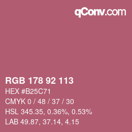 カラーコード: RGB 178 92 113 | qconv.com