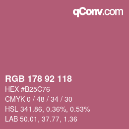カラーコード: RGB 178 92 118 | qconv.com
