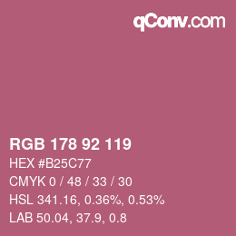 カラーコード: RGB 178 92 119 | qconv.com