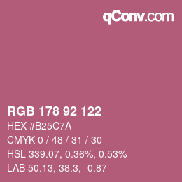 Color code: RGB 178 92 122 | qconv.com