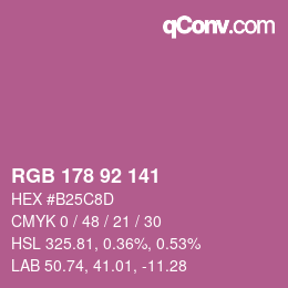 カラーコード: RGB 178 92 141 | qconv.com
