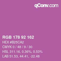 Color code: RGB 178 92 162 | qconv.com