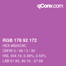 Color code: RGB 178 92 172 | qconv.com