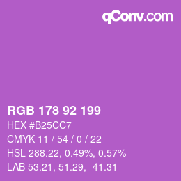 颜色代码: RGB 178 92 199 | qconv.com