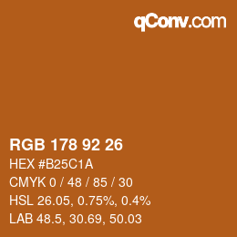 Color code: RGB 178 92 26 | qconv.com