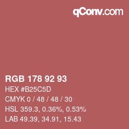 カラーコード: RGB 178 92 93 | qconv.com