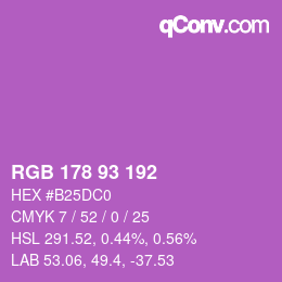 カラーコード: RGB 178 93 192 | qconv.com