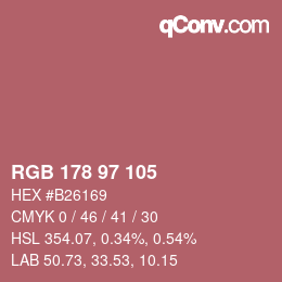 Color code: RGB 178 97 105 | qconv.com