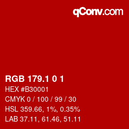カラーコード: RGB 179.1 0 1 | qconv.com