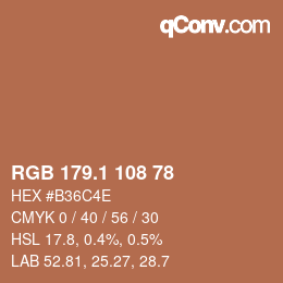 カラーコード: RGB 179.1 108 78 | qconv.com